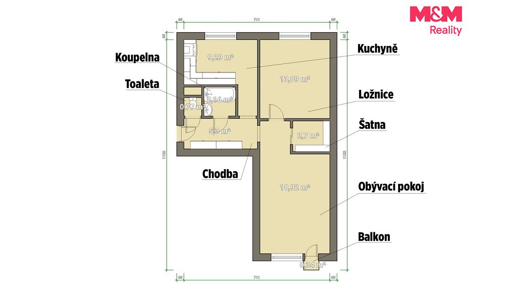 Prodej bytu 2+1 53 m², Sokolov – náhled fotky 14