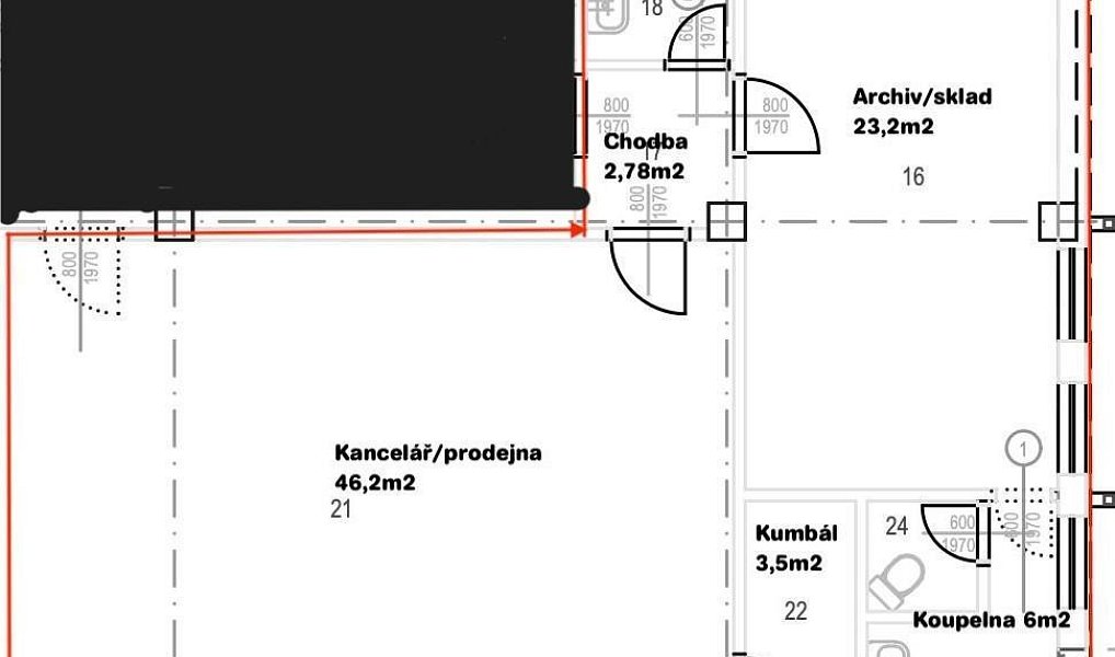 Pronájem kanceláře 84 m², Most – náhled fotky 15