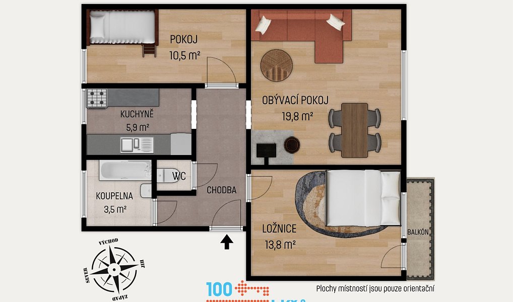 Prodej bytu 3+1 61 m², Budiměřice – náhled fotky 19