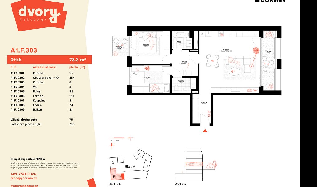 Prodej bytu 3+kk 78 m², Praha – náhled fotky 2