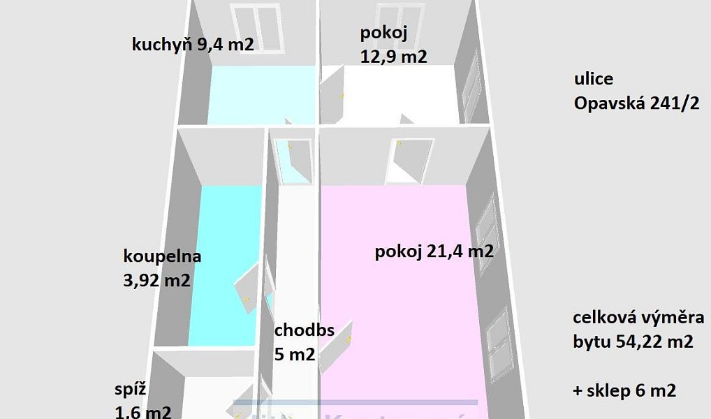Pronájem bytu 2+1 54 m², Krnov – náhled fotky 16