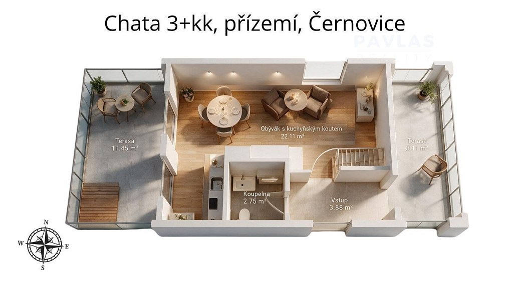 Prodej chaty/chalupy 75 m² s pozemkem 361 m², Černovice – náhled fotky 20
