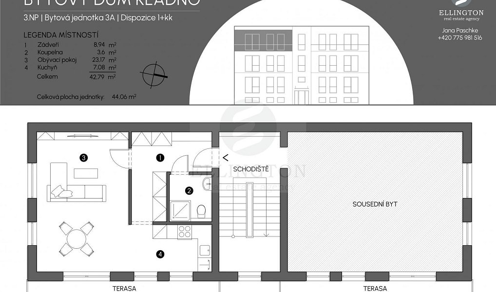 Prodej bytu 2+kk 43 m², Kladno – náhled fotky 9