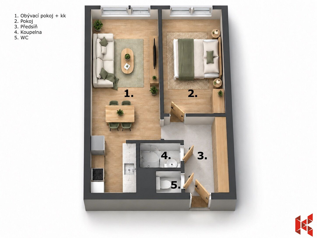 Prodej bytu 2+kk 48 m² – fotografie 3