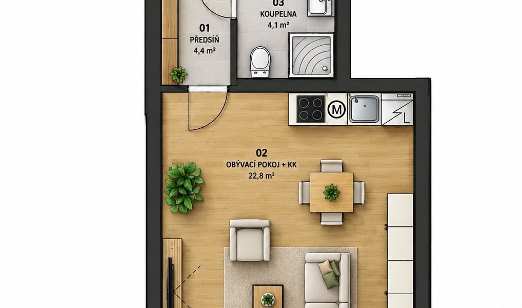 Pronájem bytu 1+kk 35 m², Praha – náhled fotky 4