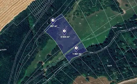 Prodej louky 2 866 m², Částkov, okres Uherské Hradiště