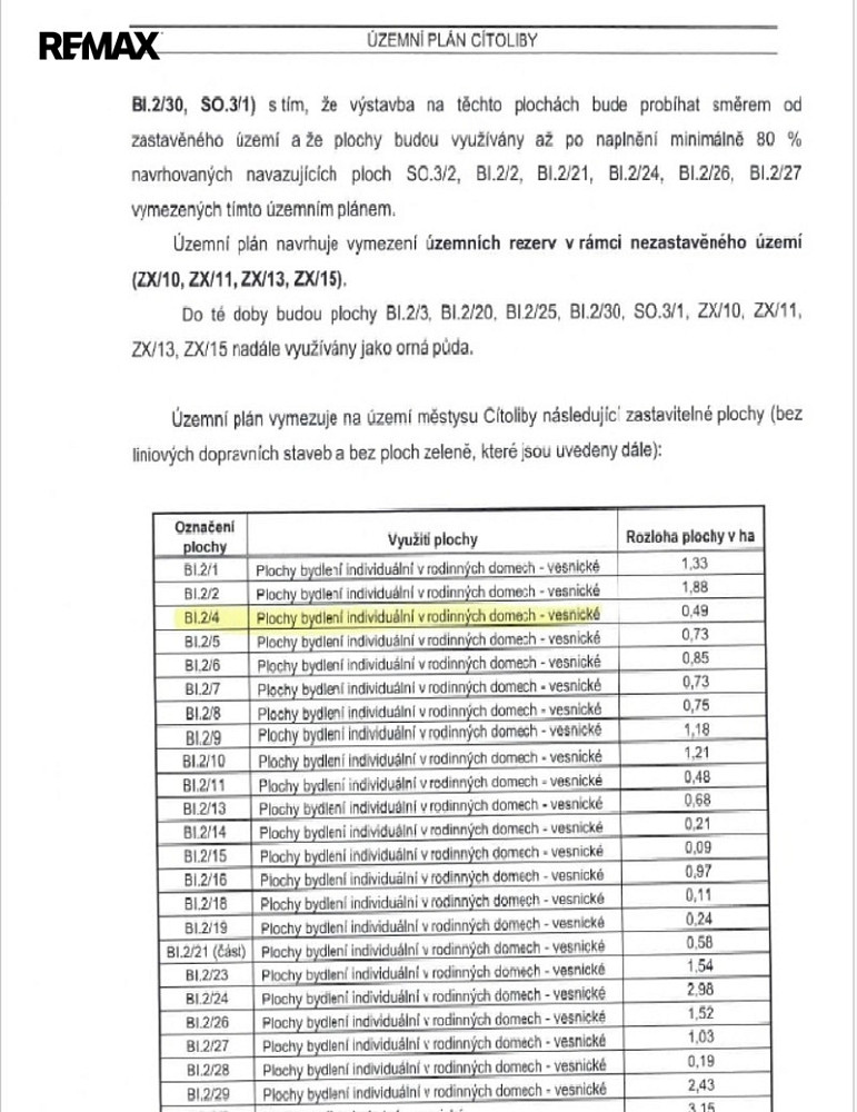 Prodej stavebního pozemku 1 172 m² – další