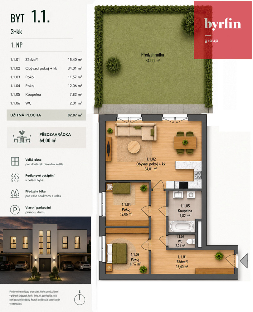 Prodej bytu 3+kk 82 m² – fotografie 3