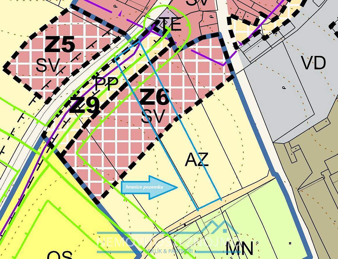 Prodej stavebního pozemku 2600m², k. ú. Ctidružice u Znojma – pohled 4
