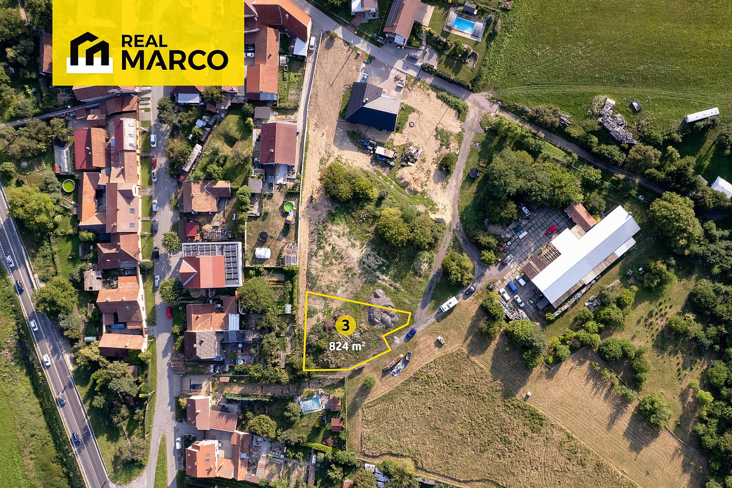 Prodej stavebního pozemku 824 m², Závist