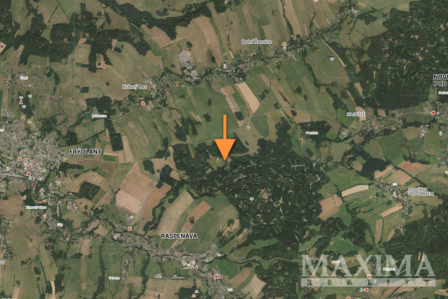 Exkluzivně prodej pozemku-orná půda 22 432 m², Krásný Les u Frýdlantu, okres Liberec – pohled 3