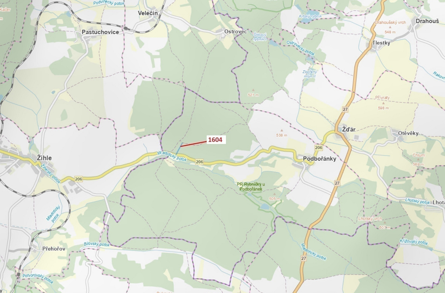 Dražba lesa 4 076 m²