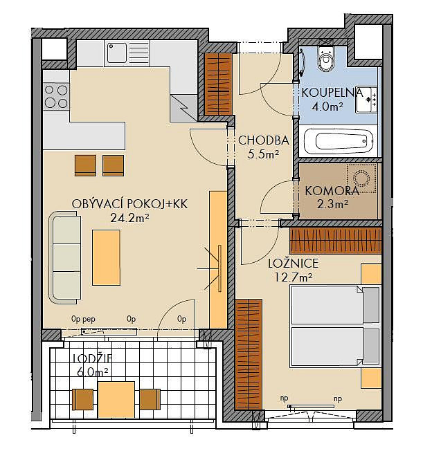 Prodej bytu 2+kk 51 m² — photo 2