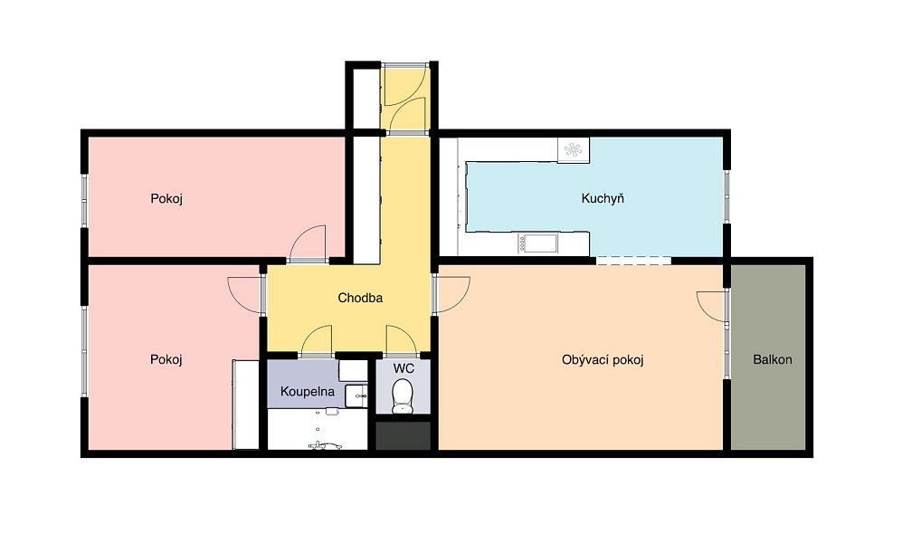 Pronájem bytu 3+1 72 m², Praha – náhled fotky 2