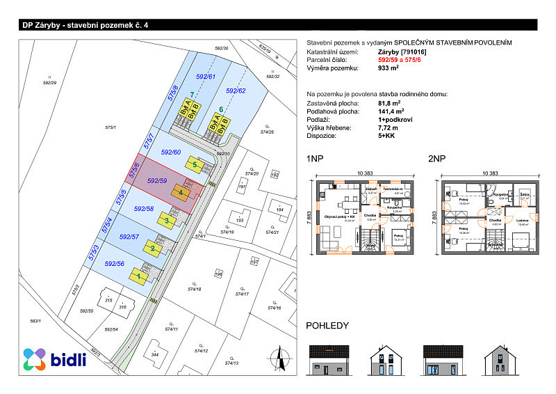 Prodej stavebního pozemku 933 m²