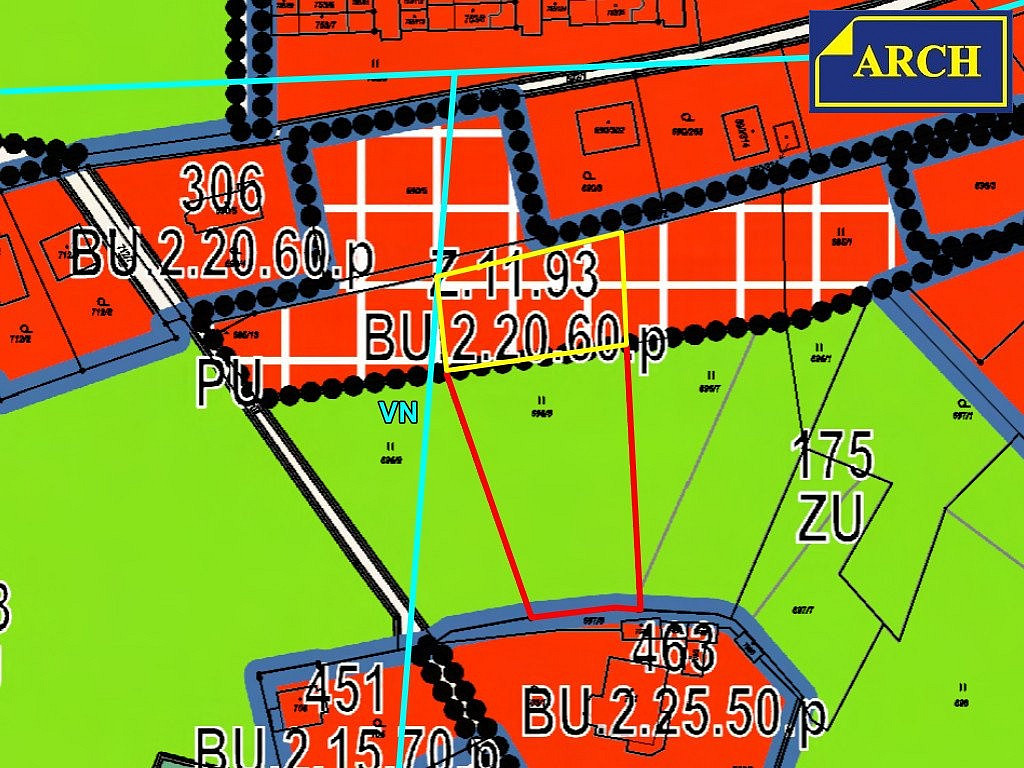 Prodej stavebního pozemku 1 217 m² – pohled 2