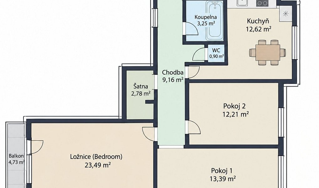 Prodej bytu 3+1 86 m², Prostějov – náhled fotky 4