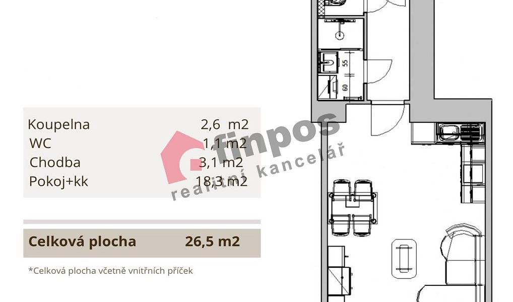Pronájem bytu 1+kk 27 m², Praha – náhled fotky 17