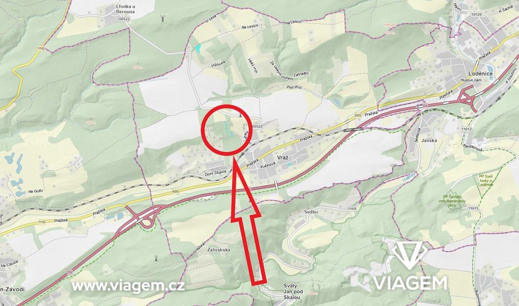 Prodej stavebního pozemku 728 m², Vráž – náhled fotky 3