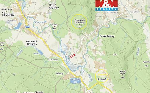 Prodej pole 10 634 m², Křižánky - České Milovy, okres Žďár nad Sázavou