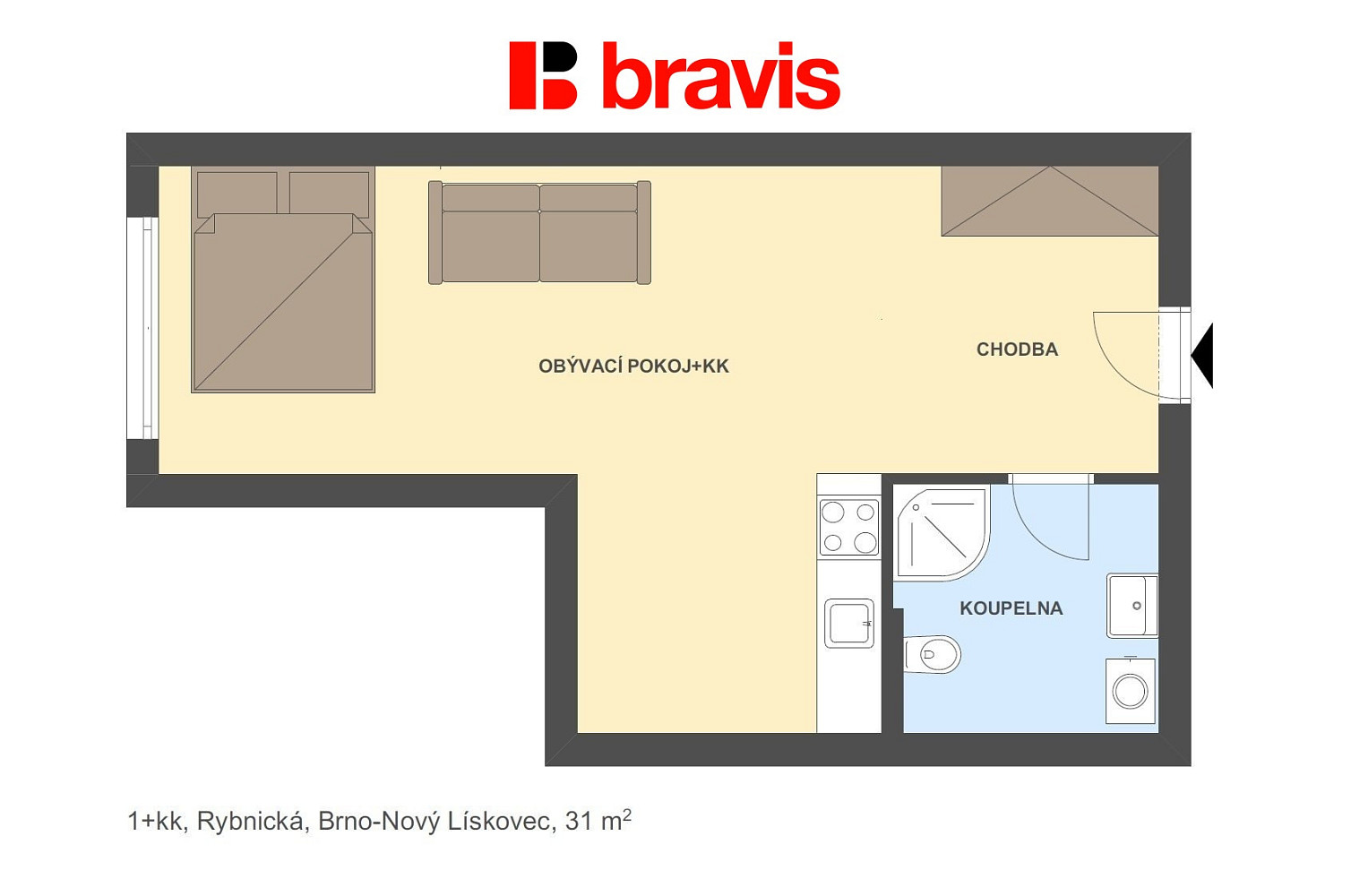 Prodej bytu 1+kk 31 m² – fotografie 5