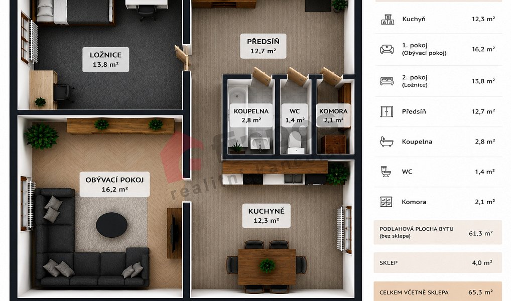 Prodej bytu 2+1 65 m², Strakonice – náhled fotky 13