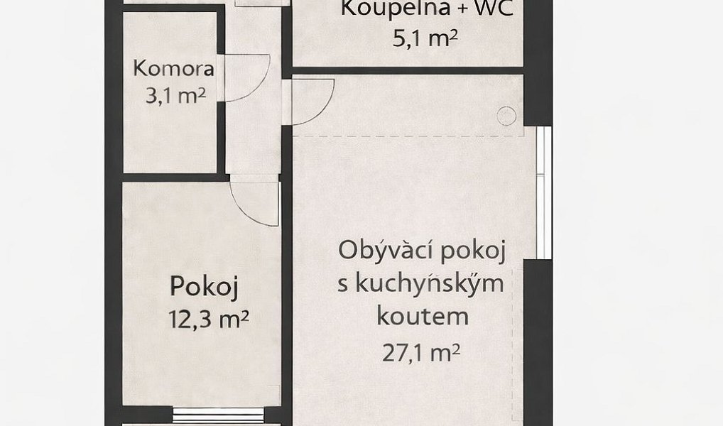 Pronájem bytu 2+kk 57 m², Liberec – náhled fotky 6