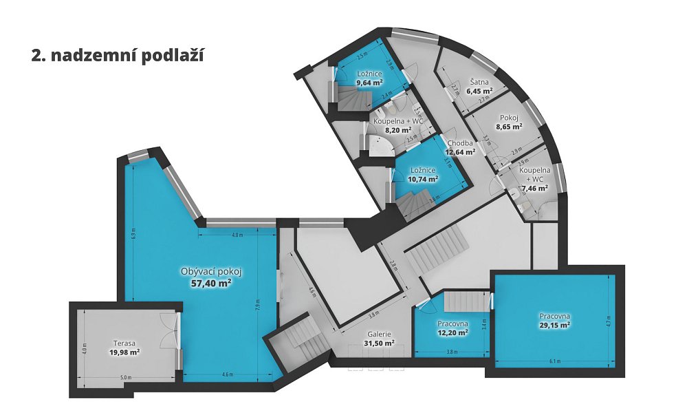 Prodej domu 560 m² s pozemkem 2 497 m², Černošice – náhled fotky 44