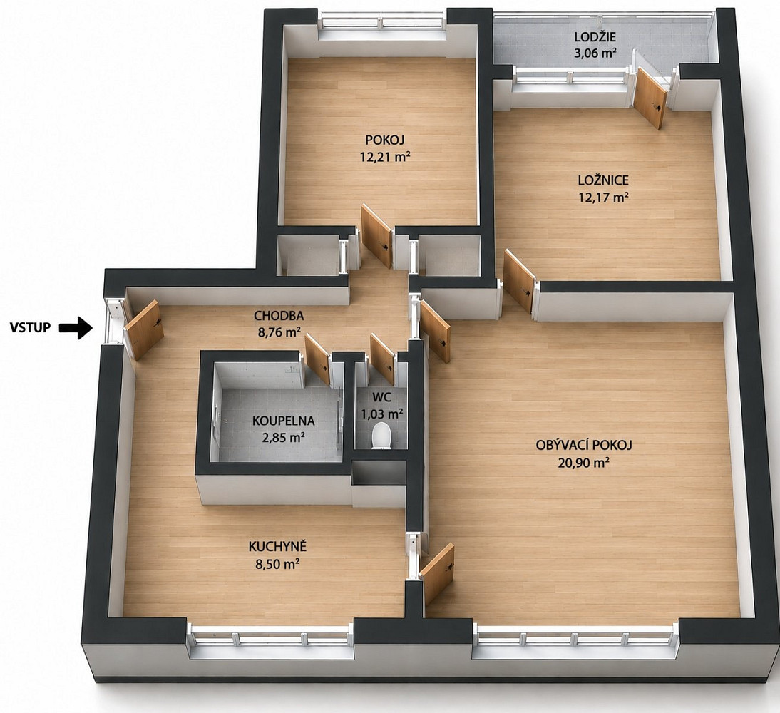 Prodej bytu 3+1 66 m² – fotografie 3