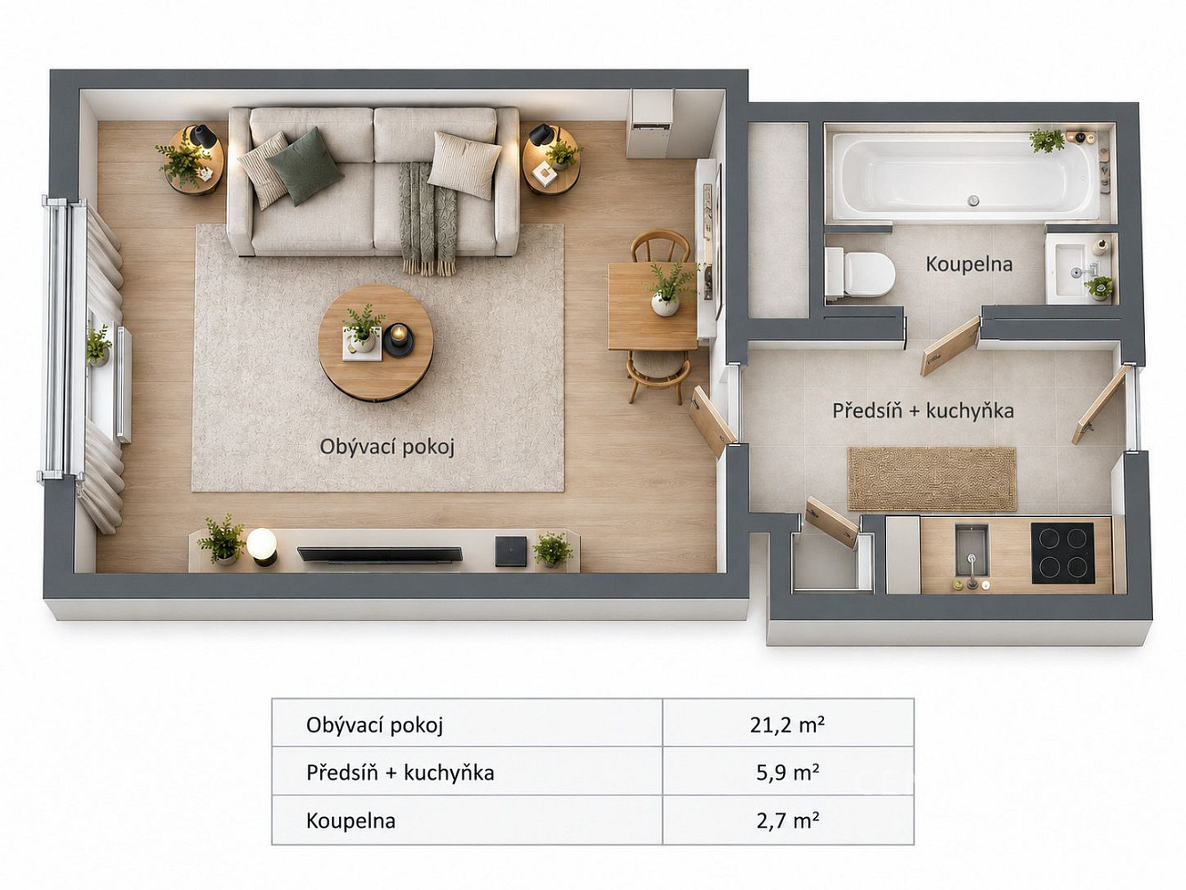 Prodej bytu 1+kk 30 m² – fotografie 3