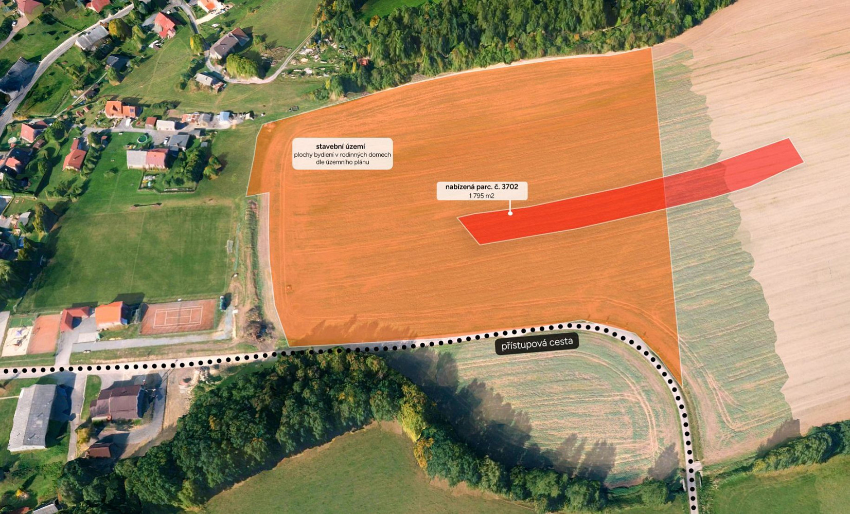 Prodej stavebního pozemku 1 795 m²
