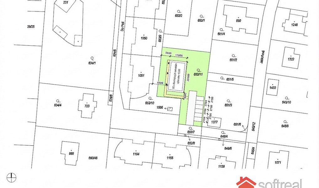 Prodej stavebního pozemku 1 302 m², Jesenice – náhled fotky 3