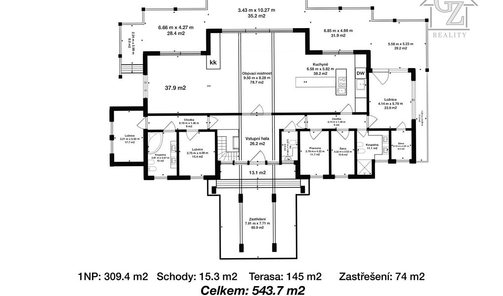 Prodej domu 800 m² s pozemkem 2 969 m², Klíny – náhled fotky 58