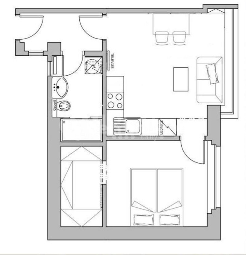 Pronájem bytu 2+kk 45 m² – fotografie 3