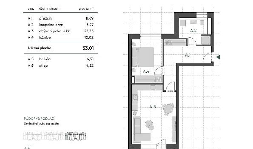 Prodej bytu 2+kk 64 m², Vyškov – náhled fotky 5