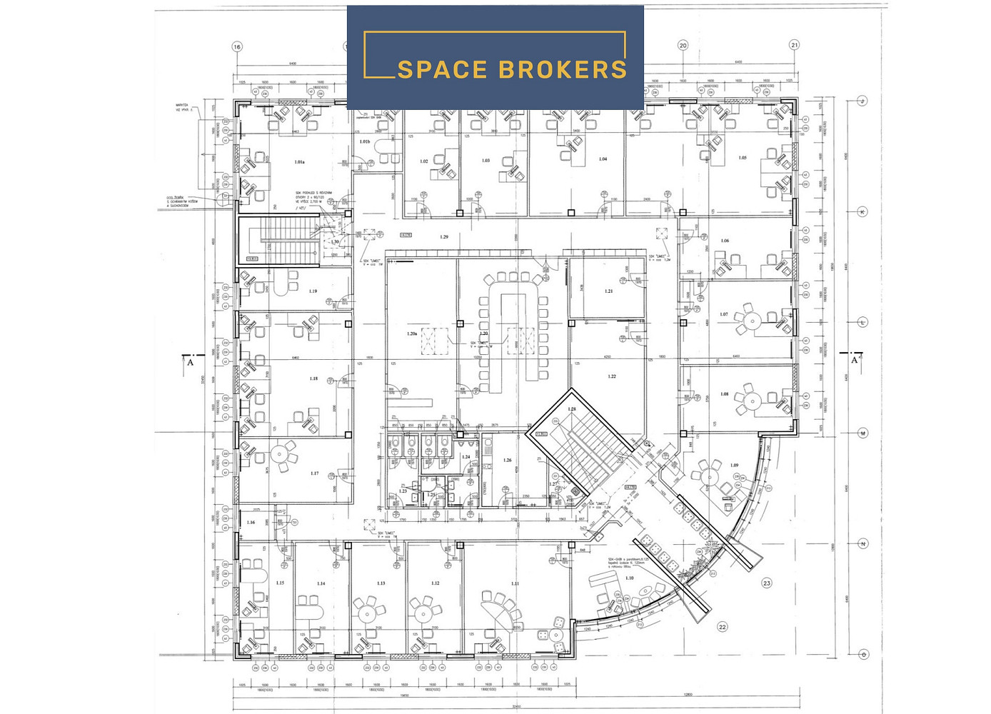 Pronájem kanceláře 2 228 m² – pohled 5