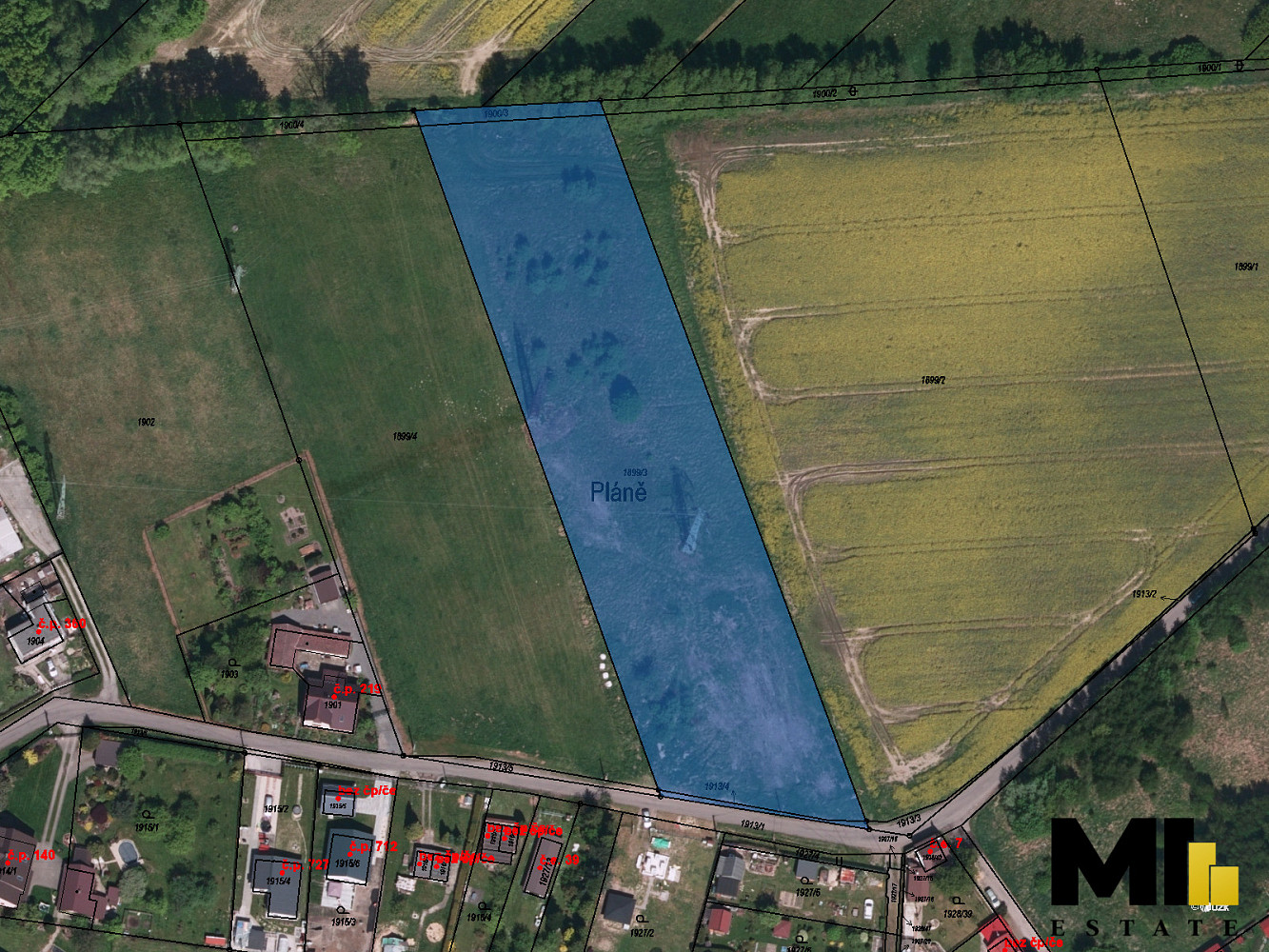 Prodej pole 6 509 m²