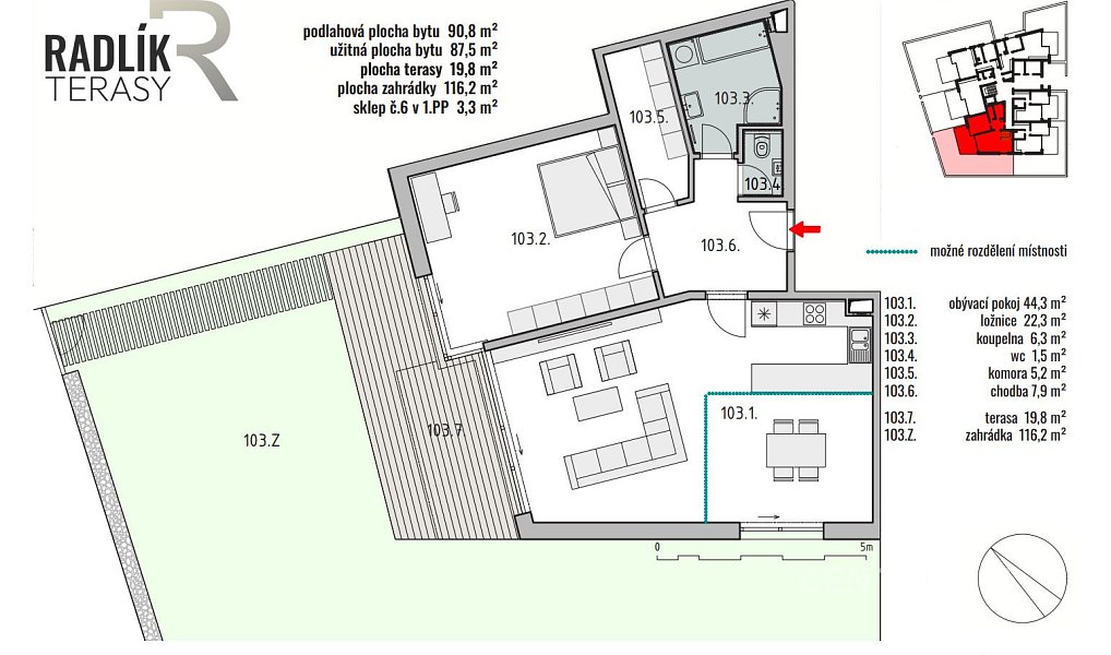 Prodej bytu 2+kk 87 m², Jílové u Prahy – náhled fotky 13