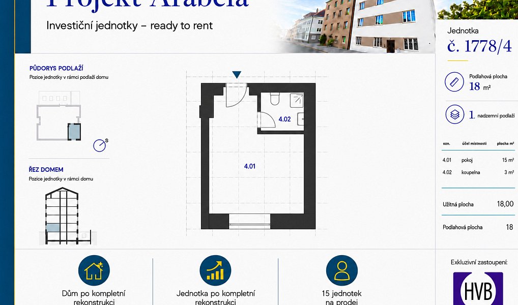 Prodej bytu 1+kk 18 m², Praha – náhled fotky 3