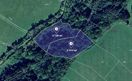 Prodej lesa 10 151 m², Lovečkovice, okres Litoměřice