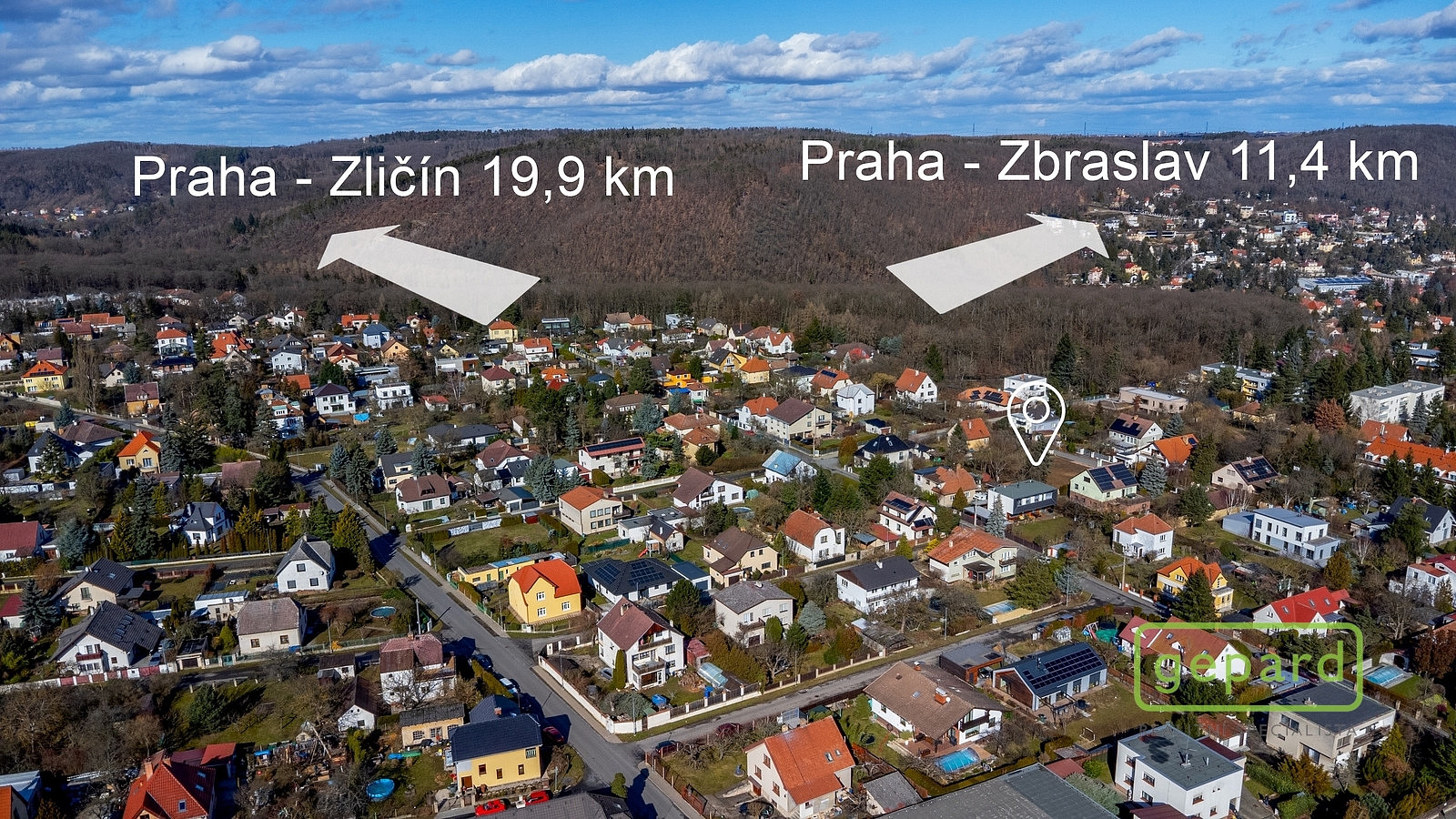 Prodej stavebního pozemku 1 089 m², Černošice