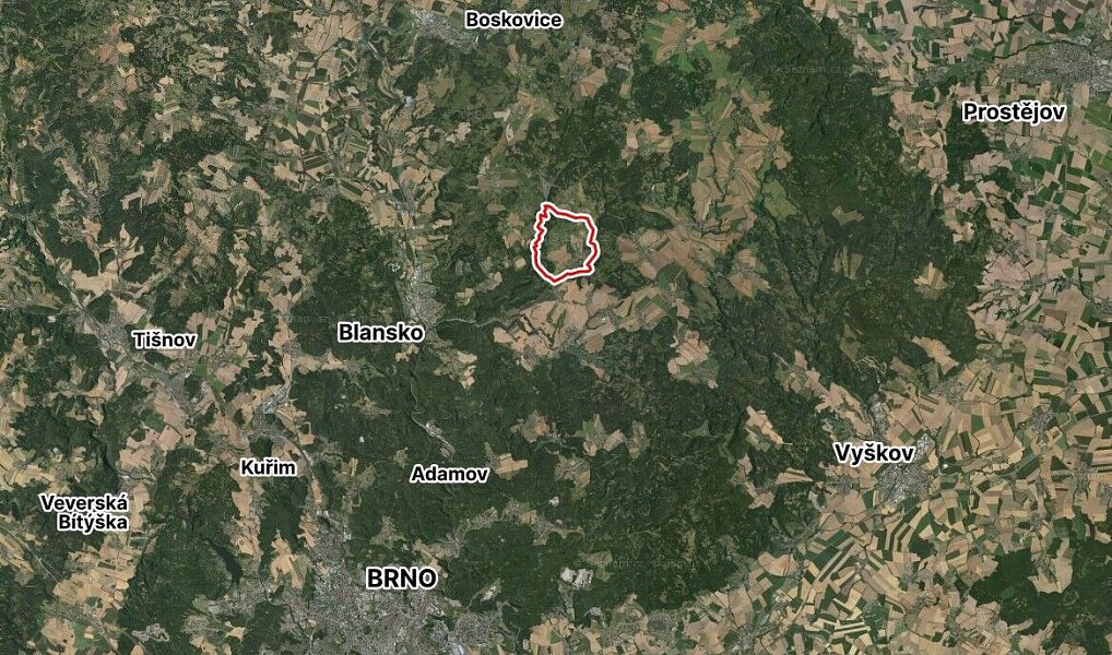 Prodej pole 1 517 m², Ostrov u Macochy – náhled fotky 3