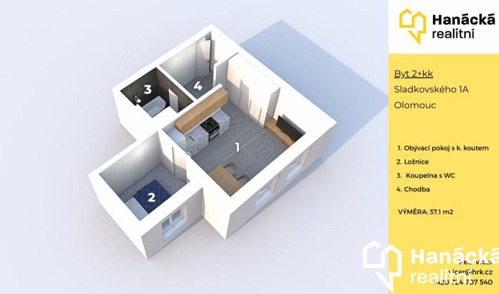 Prodej bytu 2+kk 37 m², Olomouc – náhled fotky 17