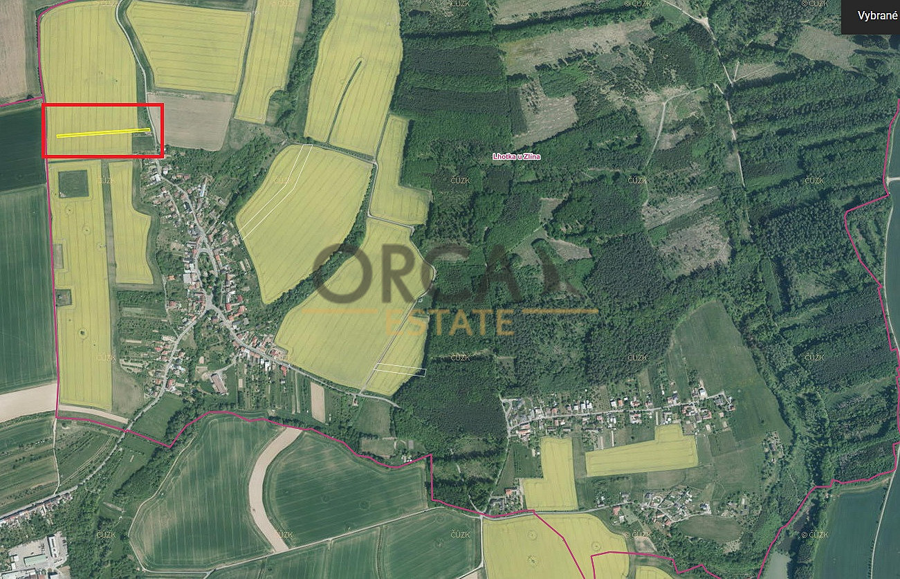 Pozemek v k. ú. Lhotka u Zlína – pohled 3