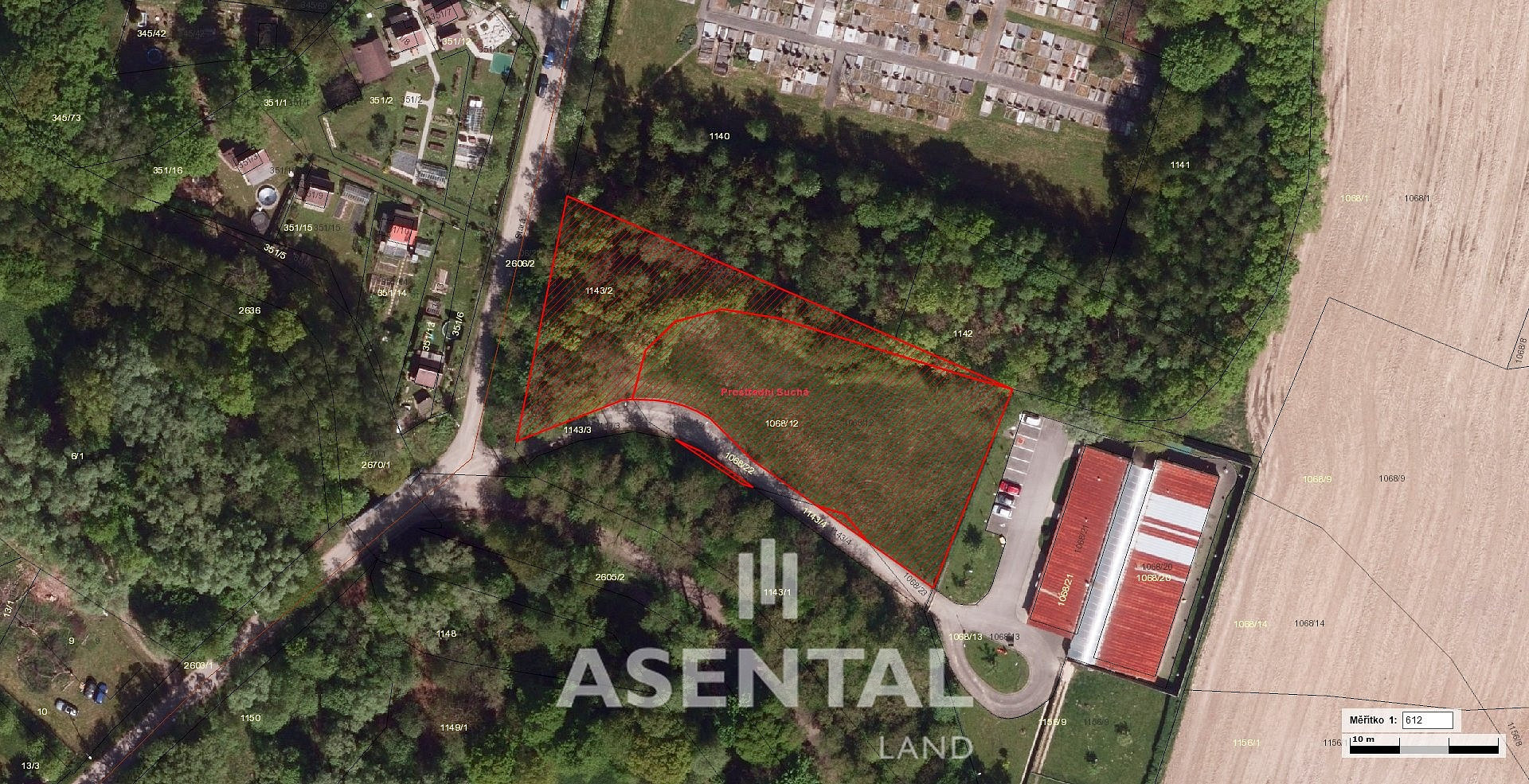 Prodej komerčního pozemku 3 555 m² – pohled 4