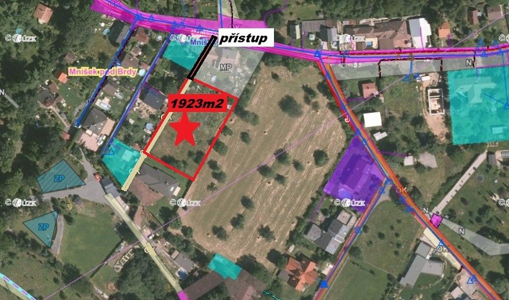 Prodej stavebního pozemku 1 923 m², Mníšek pod Brdy – náhled fotky 5