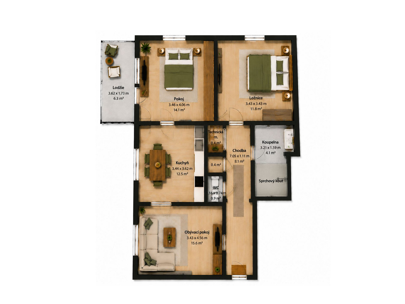 Prodej bytu 3+1 80 m² – fotografie 3