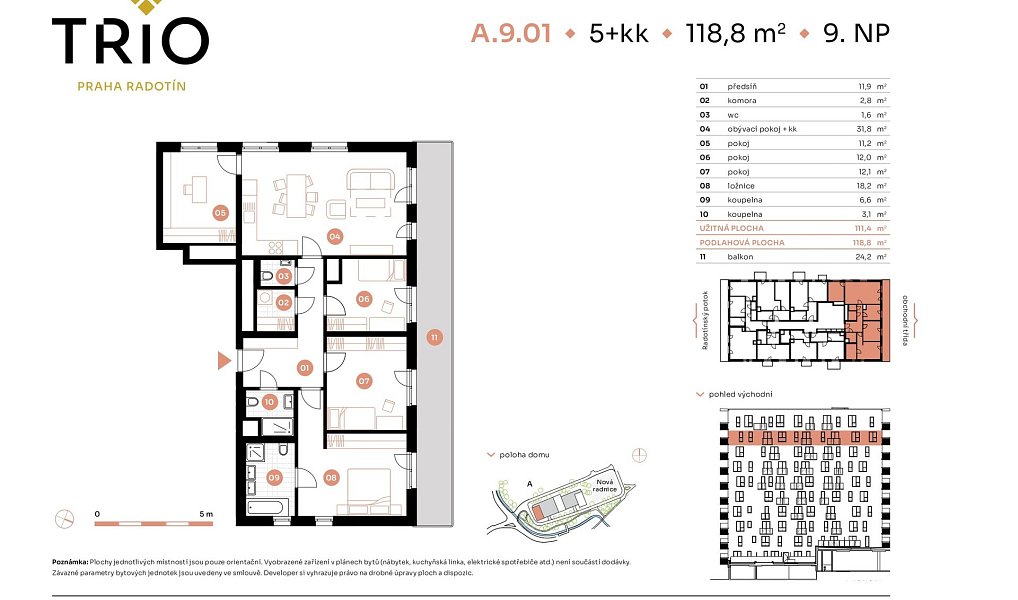 Prodej bytu 5+kk 119 m², Praha – náhled fotky 3