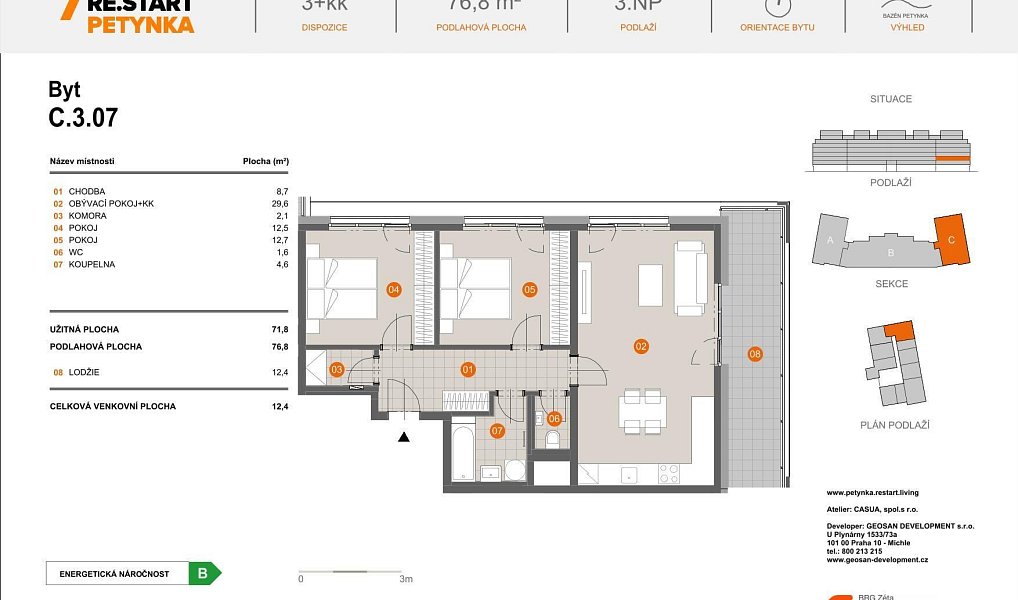 Prodej bytu 3+kk 77 m², Praha – náhled fotky 2