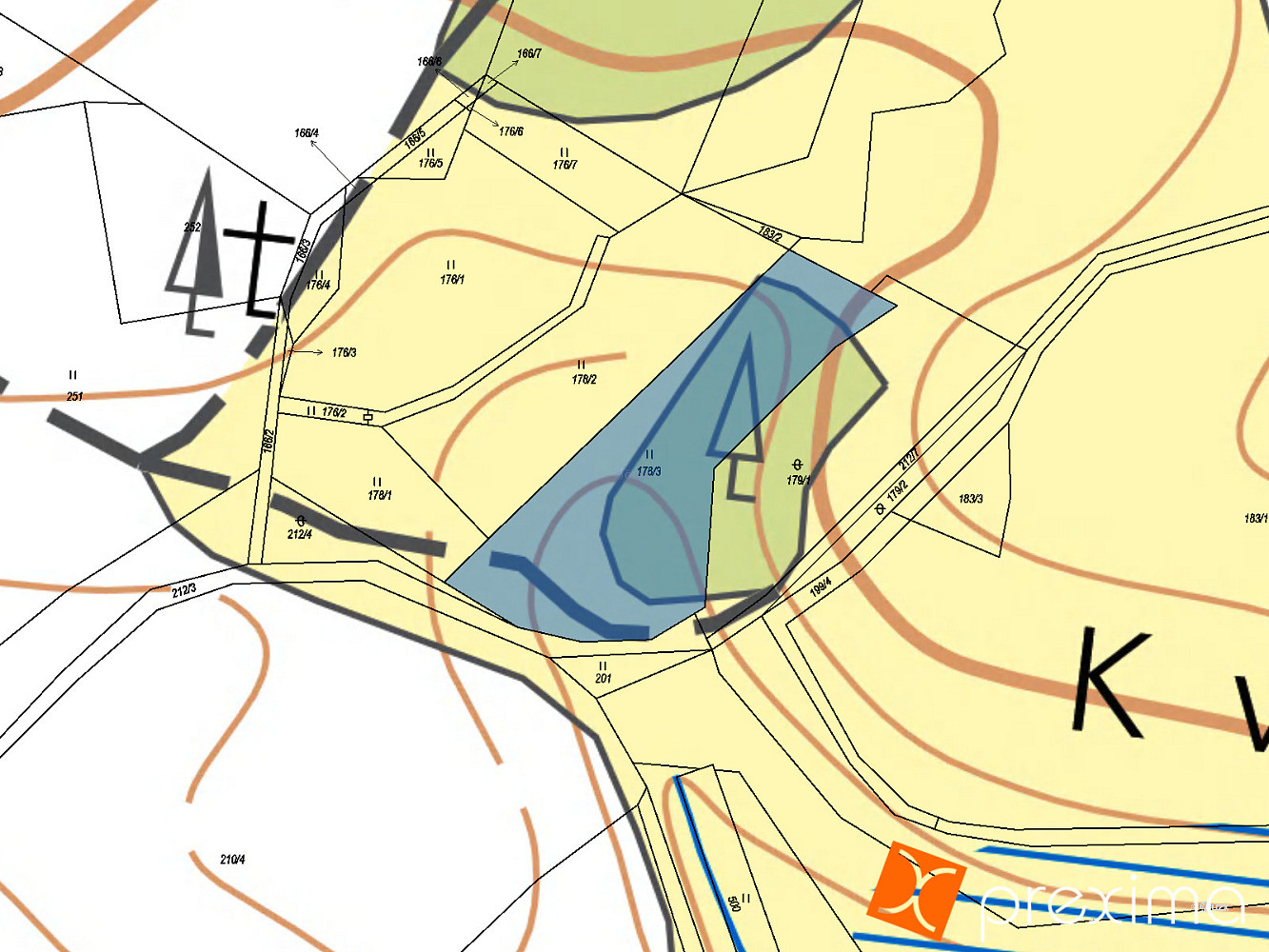 Prodej 2/5 pozemku 973 m² – pohled 3